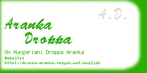 aranka droppa business card